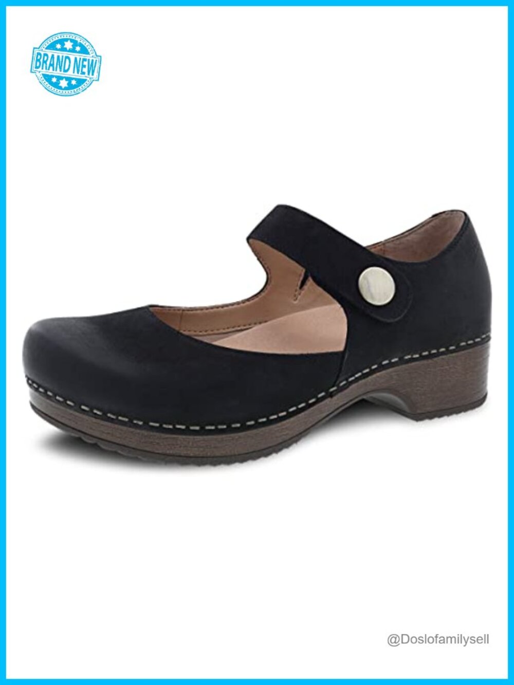 Dansko Women's Beatrice Mary Jane Clog Leather Memory Foam